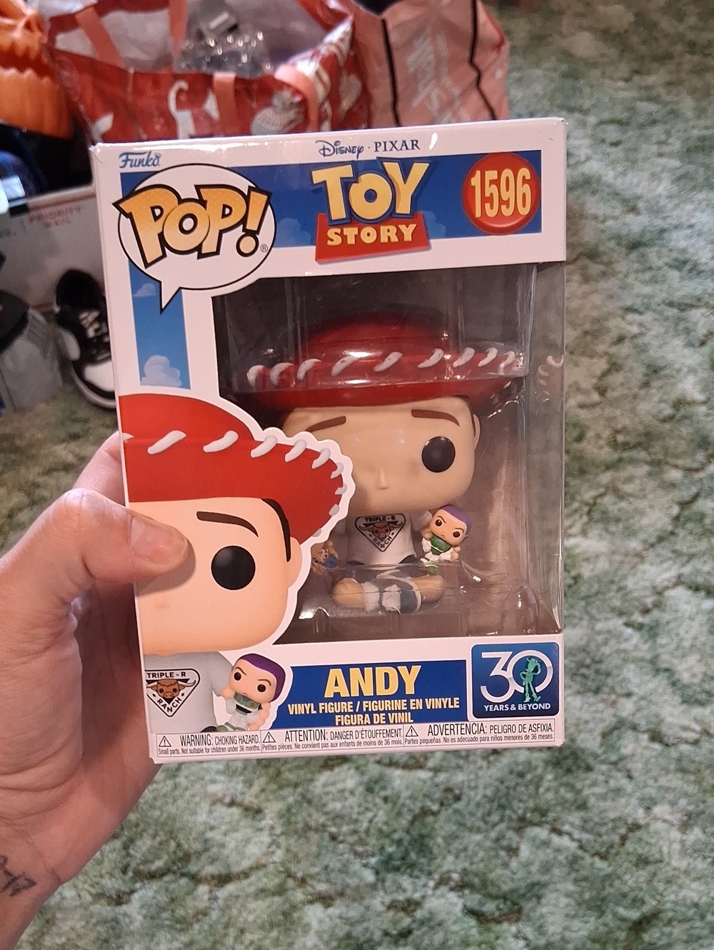 Funko Toy Story Andy Pop! Vinyl Figure - Red Hat, Cream Outfit